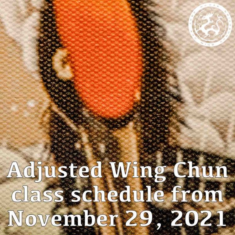 Aangepast Wing Chun lesrooster vanaf 29 november 2021